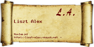 Liszt Alex névjegykártya