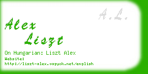 alex liszt business card